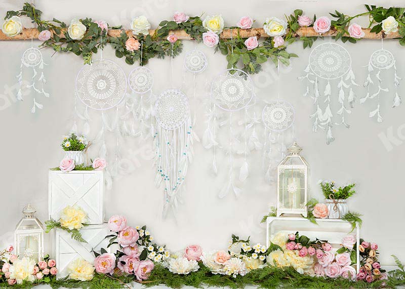 Kate 春の花の子供の誕生日の背景