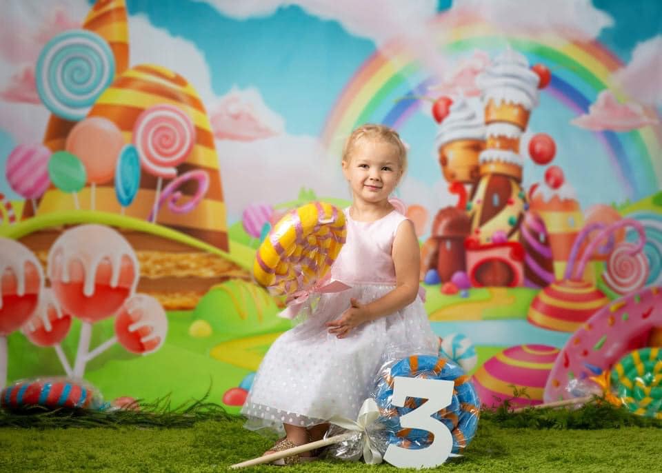 Kate 子供の写真のためのキャンディアニメーションの世界の背景
