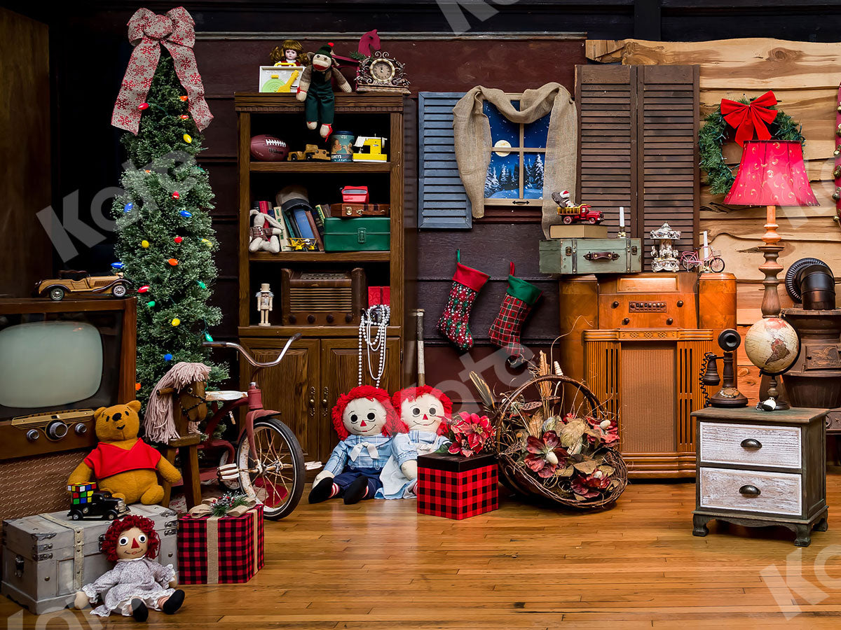 Kate レトロなリビングルームのクリスマス背景