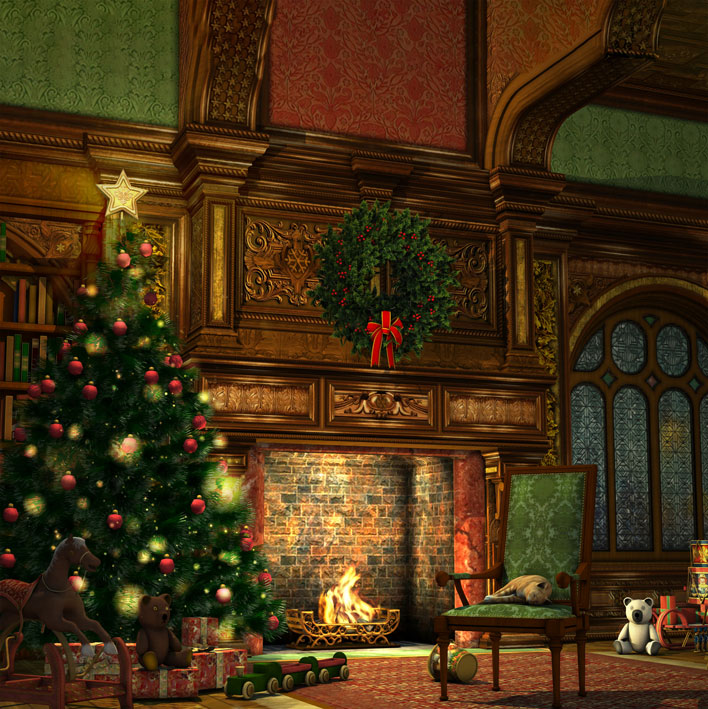 Kate レトロなクリスマスツリーの布の背景