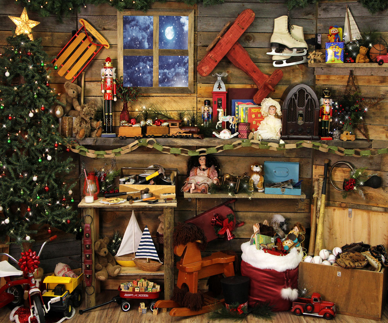 Kate レトロな建設室のクリスマスの背景