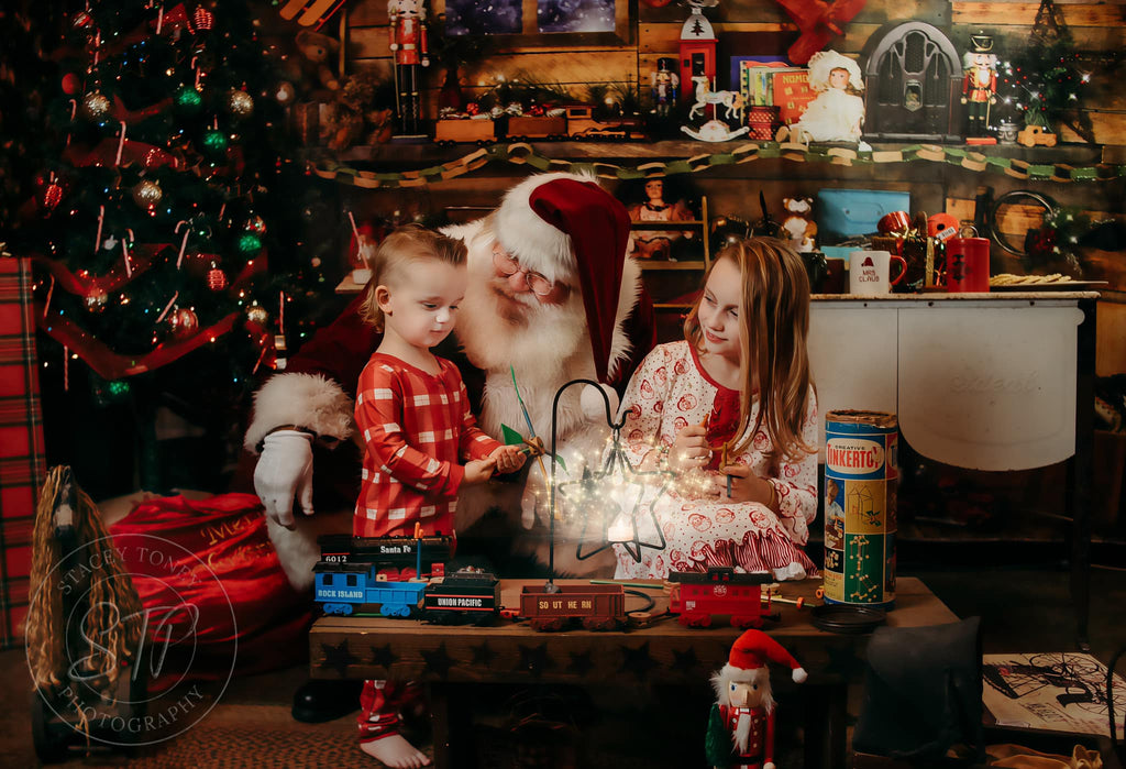 Kate レトロな建設室のクリスマスの背景