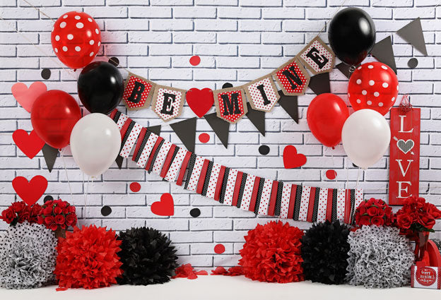 Kate マウスバレンタイン背景黒と赤