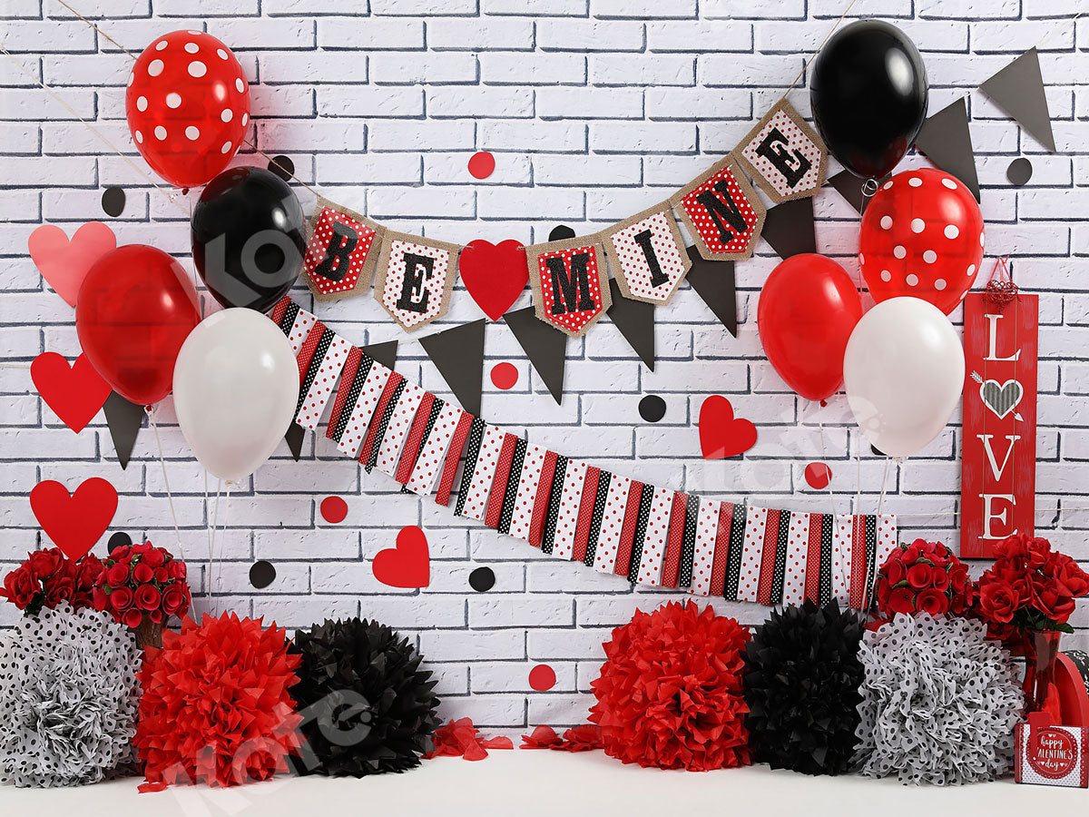 Kate マウスバレンタイン背景黒と赤