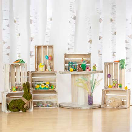 Kate 写真のためのウサギと装飾イースターの背景