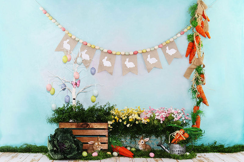 Kate 写真のためのおとぎ話の花の装飾イースターの背景