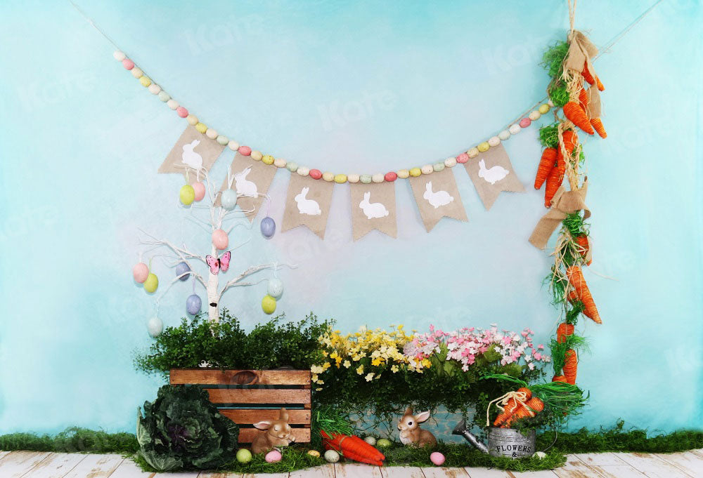 Kate写真のためのおとぎ話の花の装飾イースターの背景Leann Westデザイン