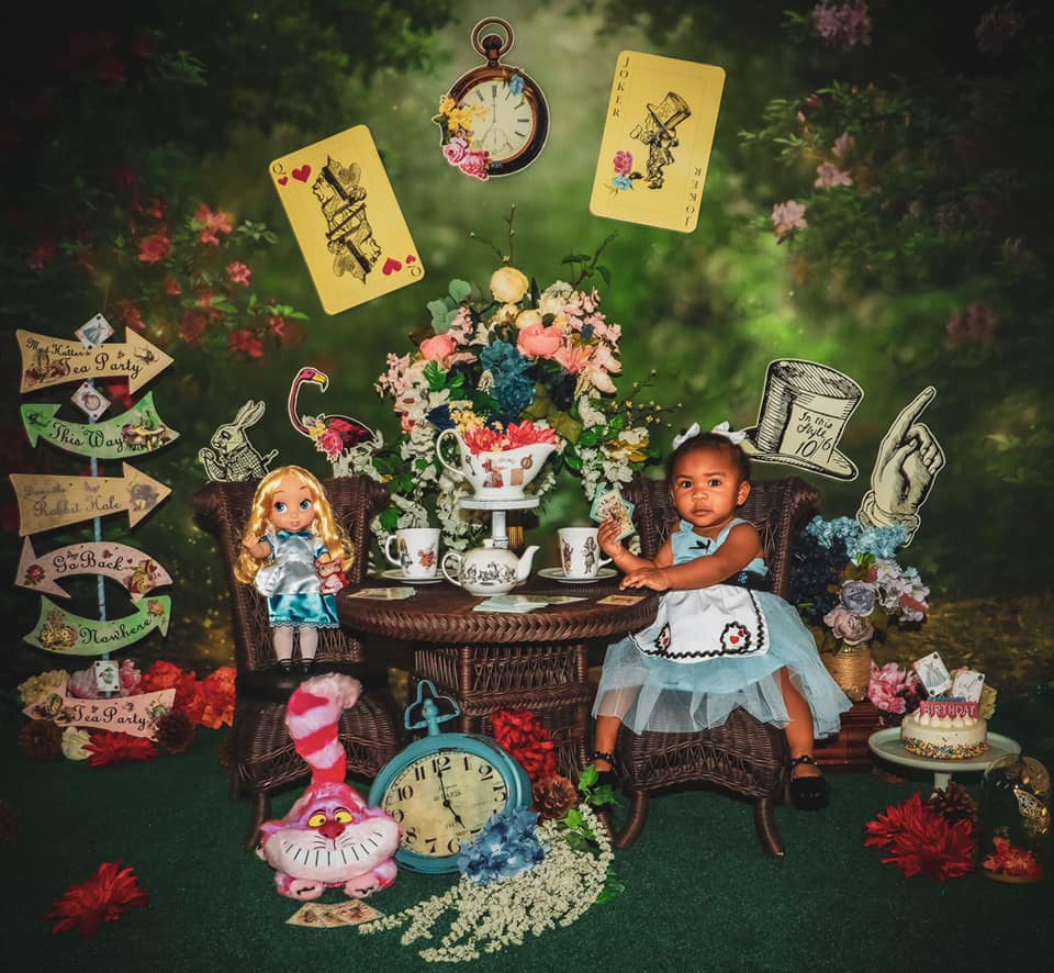 Kateピンクの花の庭の妖精ライト春の春夏背景布 写真撮影用