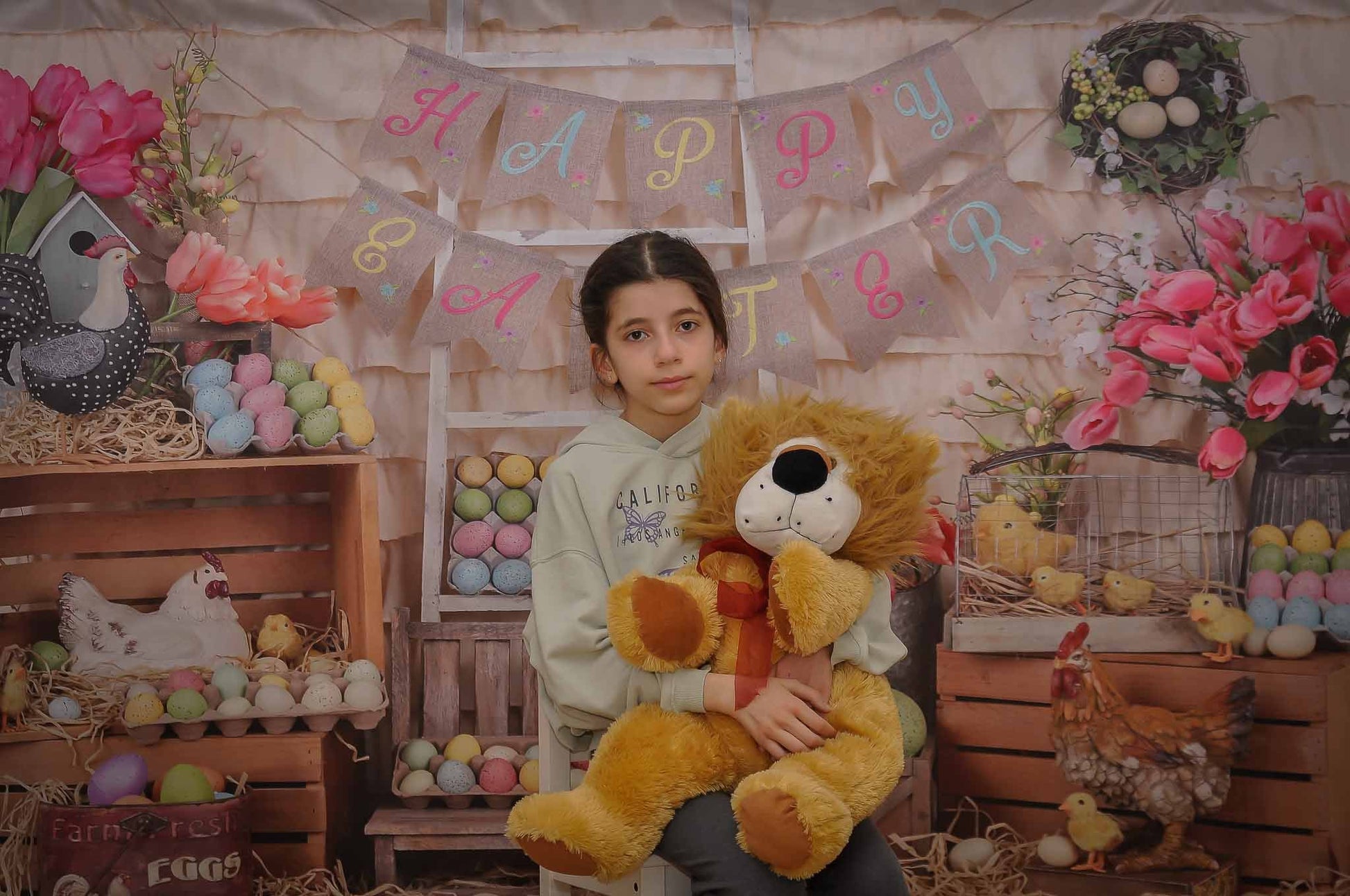 Kate カラフルな卵ハッピーイースター背景布