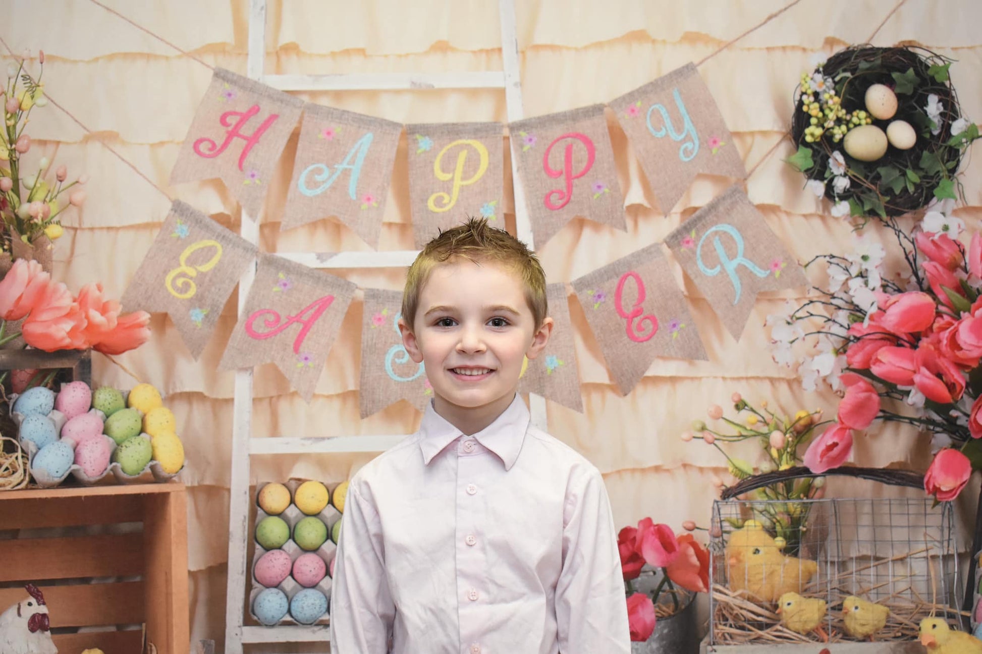 Kate カラフルな卵ハッピーイースター背景布