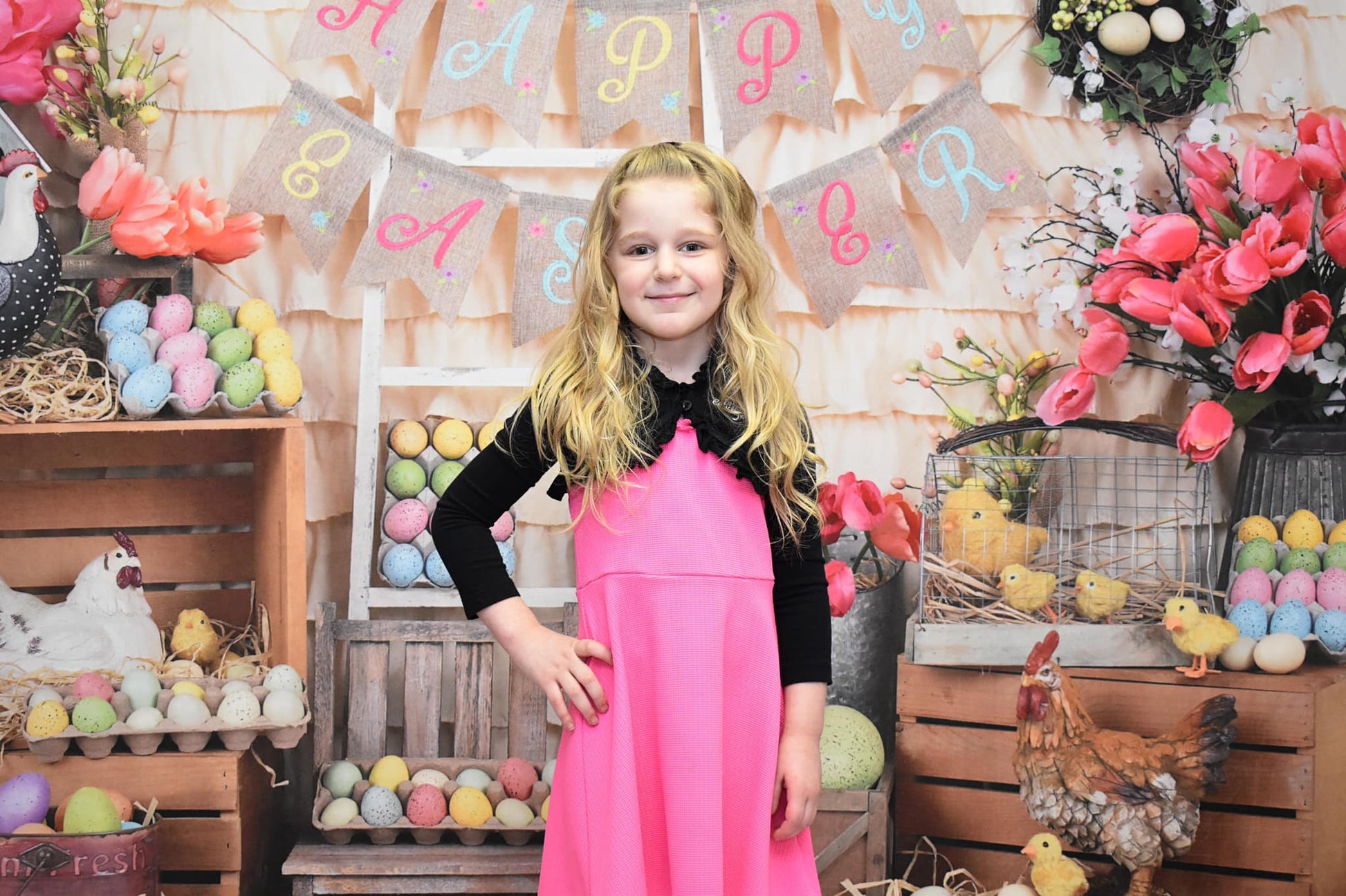 Kate カラフルな卵ハッピーイースター背景布