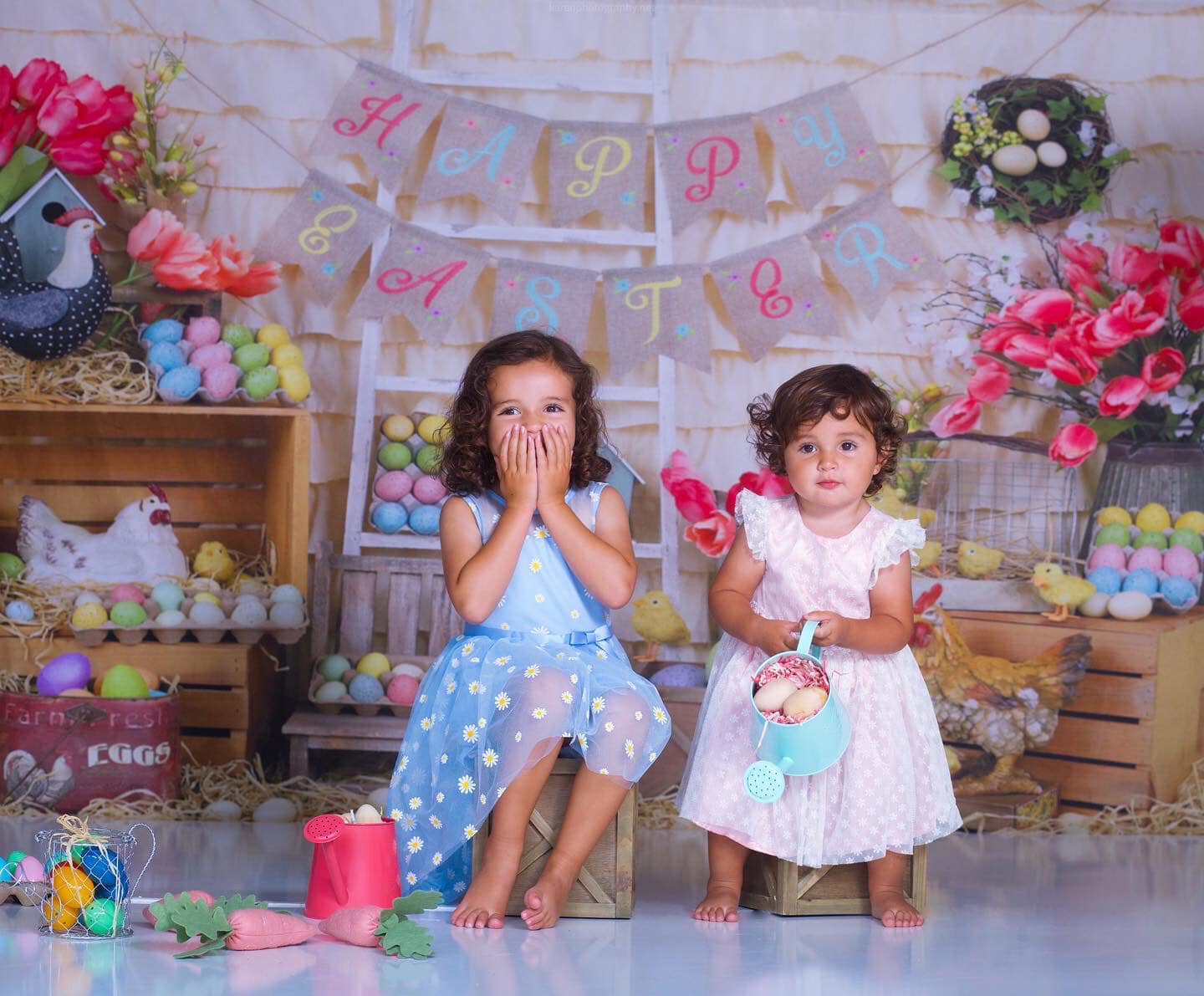 Kate カラフルな卵ハッピーイースター背景布