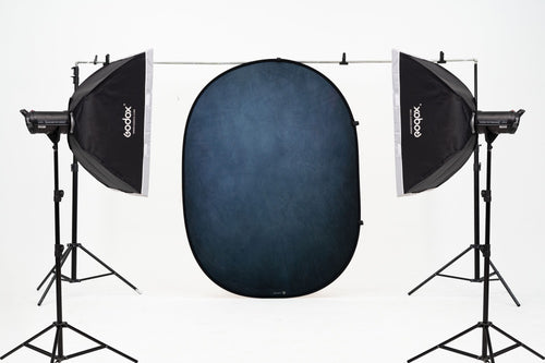 Kate 抽象的なブルー/シャンパンポートレート折りたたみ写真の背景（1.5x2m）