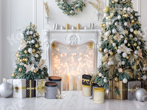 Kate クリスマスツリーの暖炉のギフトの背景