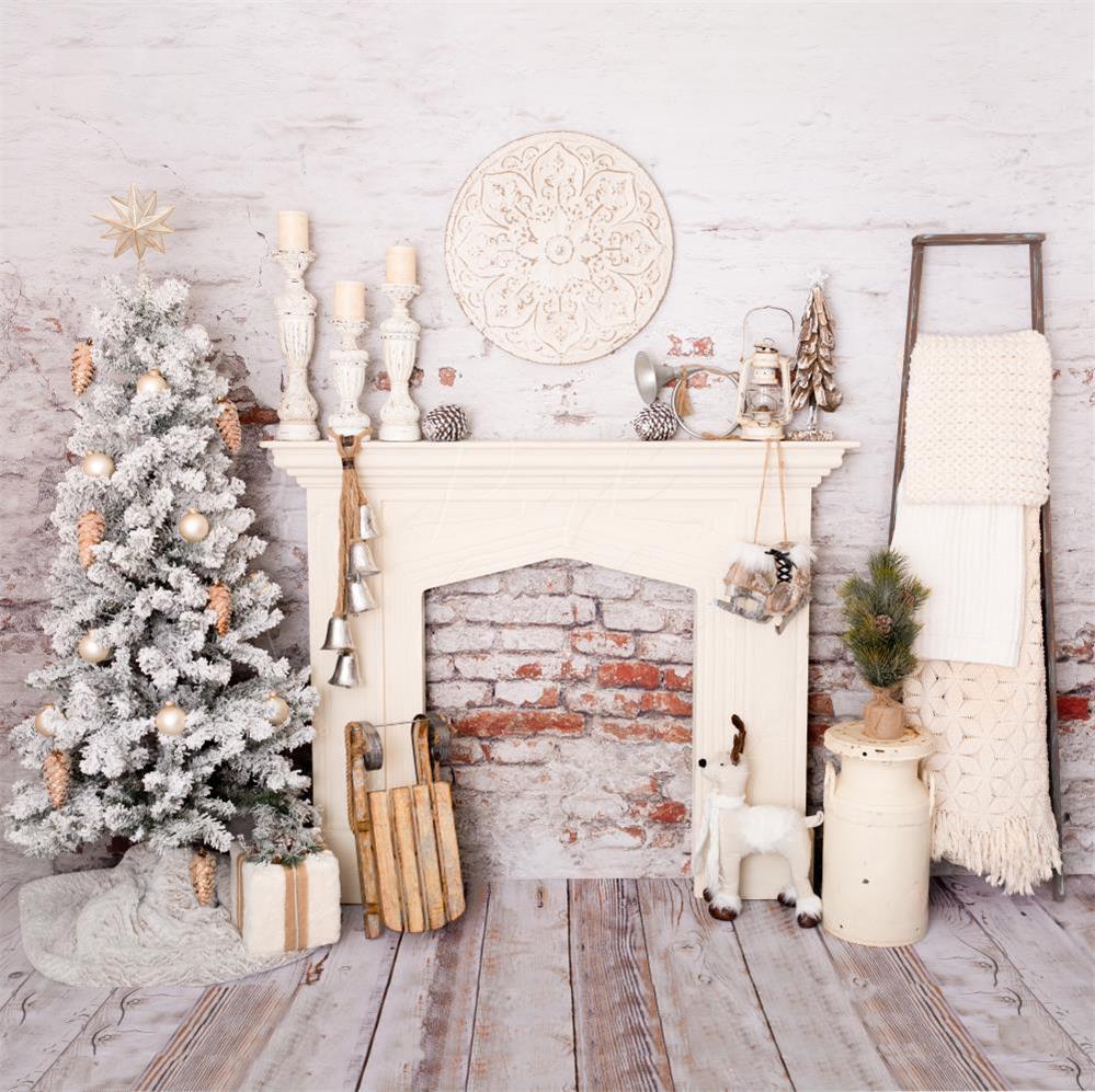 Kate クリスマスの装飾レンガの部屋の背景設計された Pine Park Collection