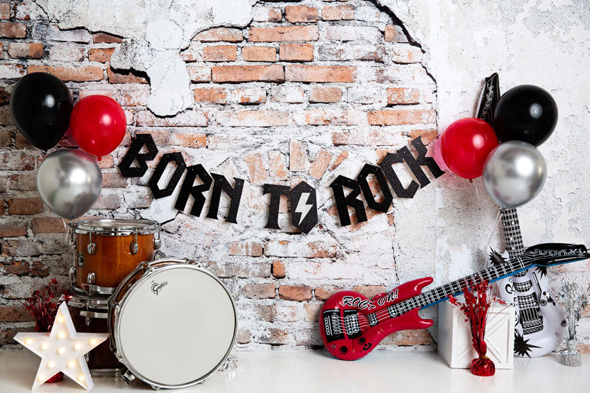 Kate ギターの子供たちの背景布でロックに生まれ