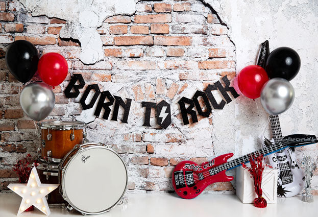 Kate ギターの子供たちの背景布でロックに生まれ