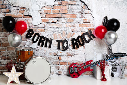 Kate ギターの子供たちの背景布でロックに生まれ