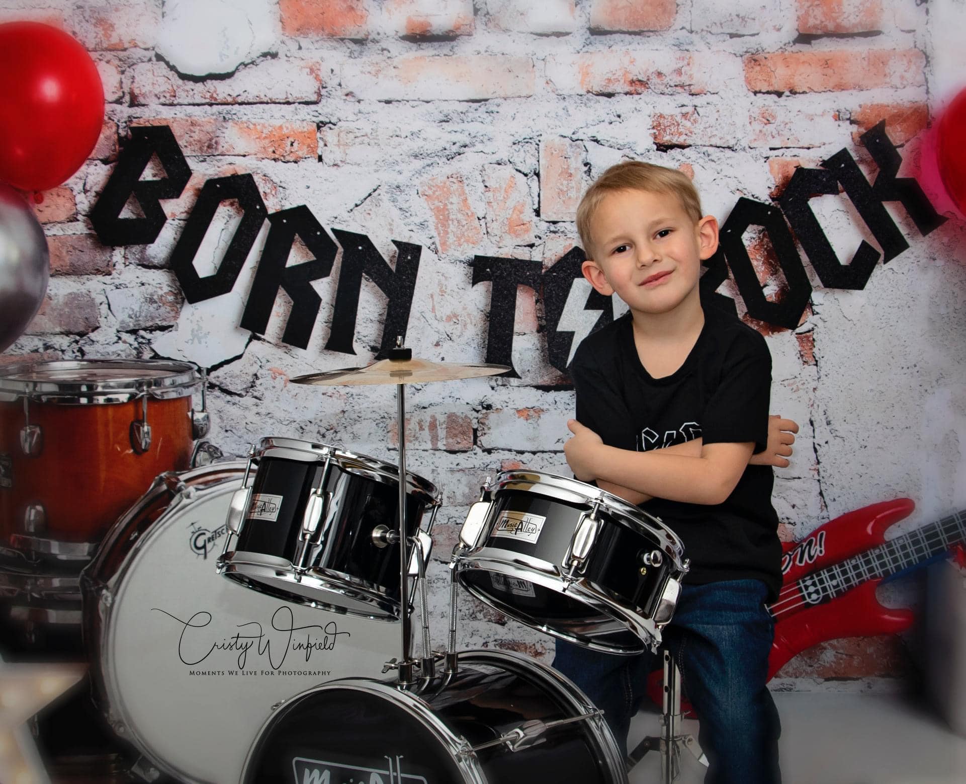 Kate ギターの子供たちの背景布でロックに生まれ