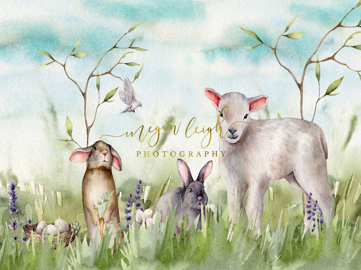 Kate 春の自然のイースターの背景布