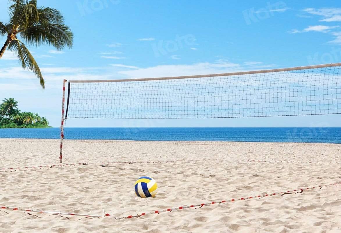 写真撮影のためのkateシービーチバレーボールサマースポーツの背景