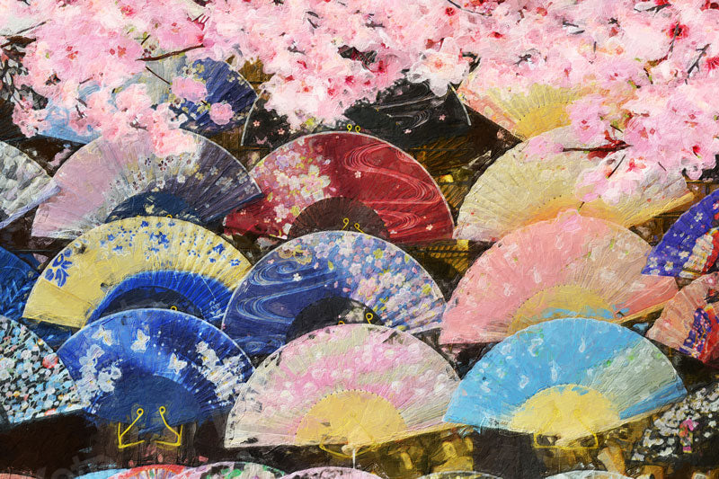 Kate 写真家のスタジオのためのファンの女の子の日桜の大人のスタイルの背景布