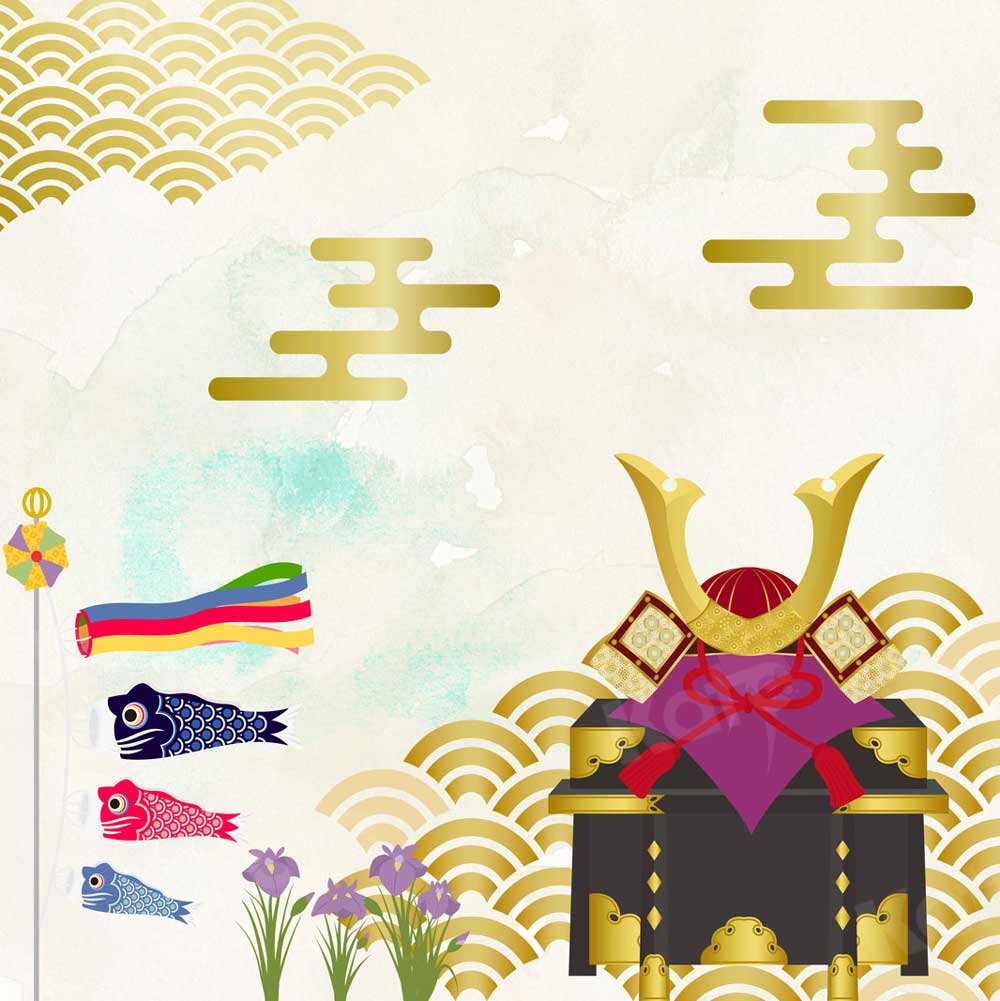 Kate 男の子の日鯉バナー サムライセブンファイブスリ写真家のための背景布