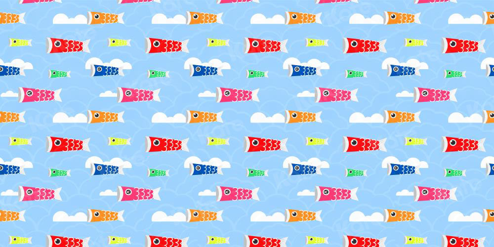 Kate 男の子鯉ストリーマーブルー写真家のための背景布