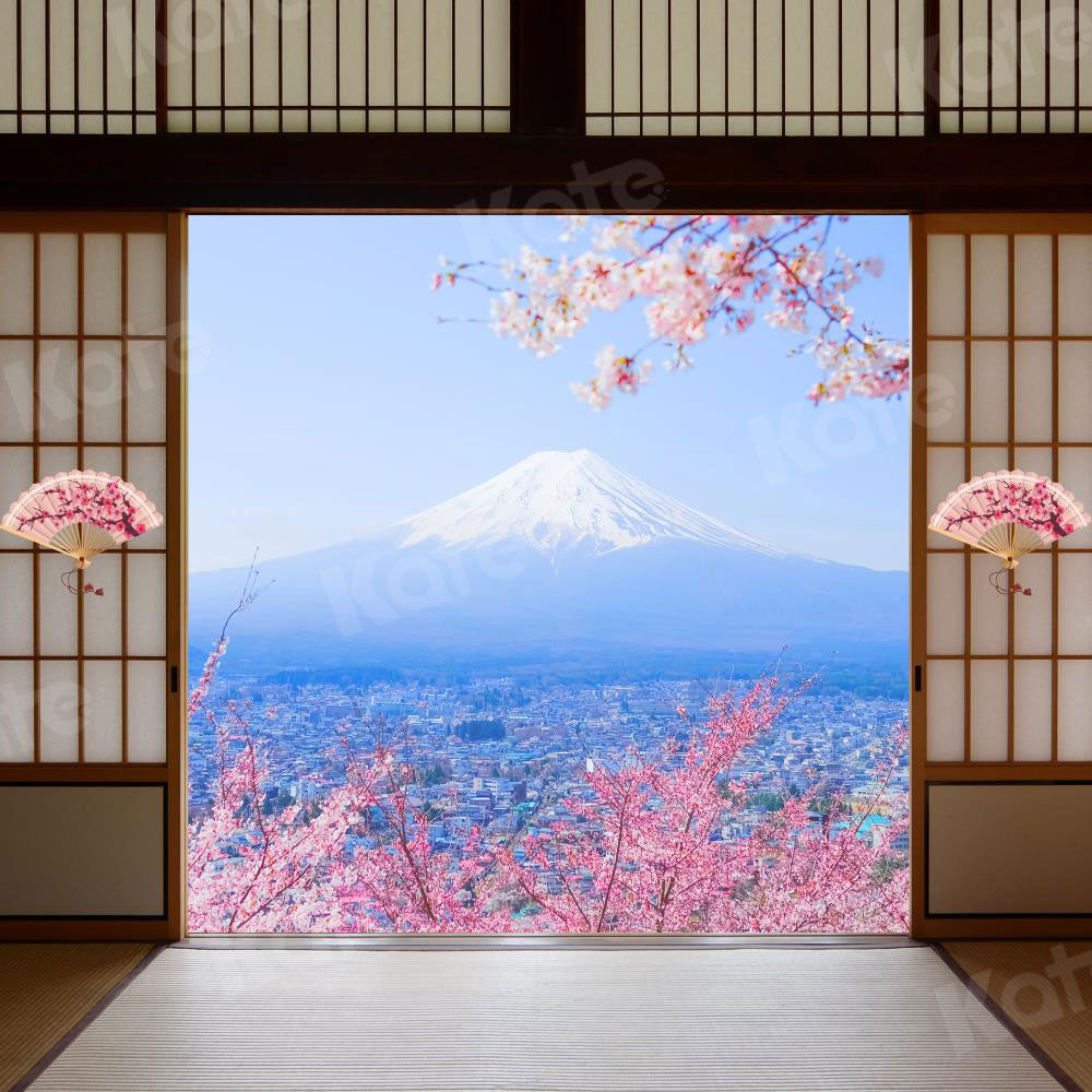 Kate七五三和室桜扇子春富士山まつり写真家のための背景布