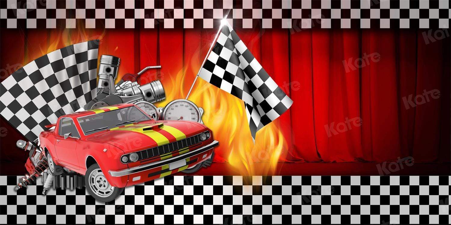 写真撮影のためのkateつの競争スポーツ黒と白のブロック車の旗の背景