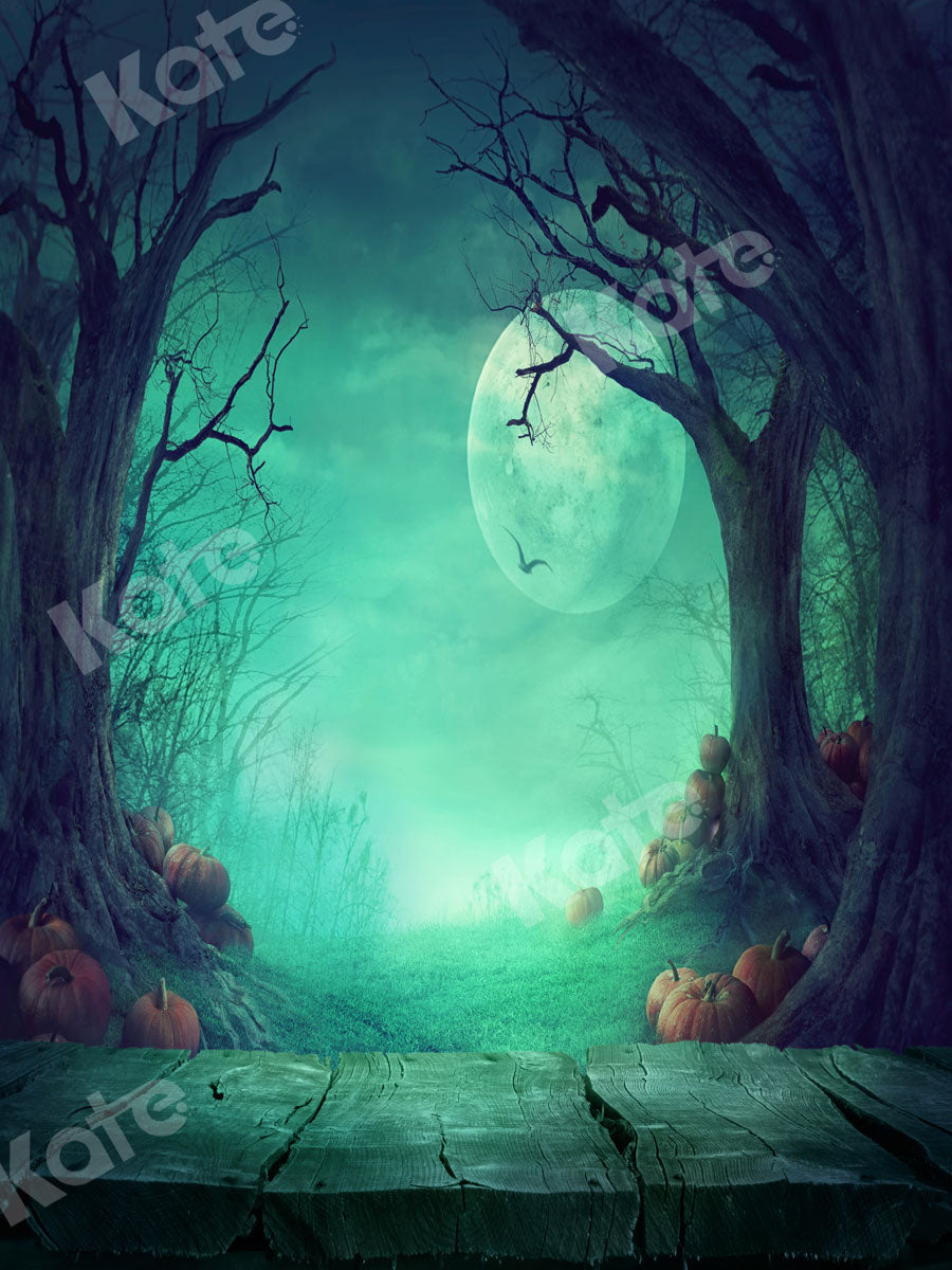 Kate 写真幻想的なハロウィーンの背景森の夜月