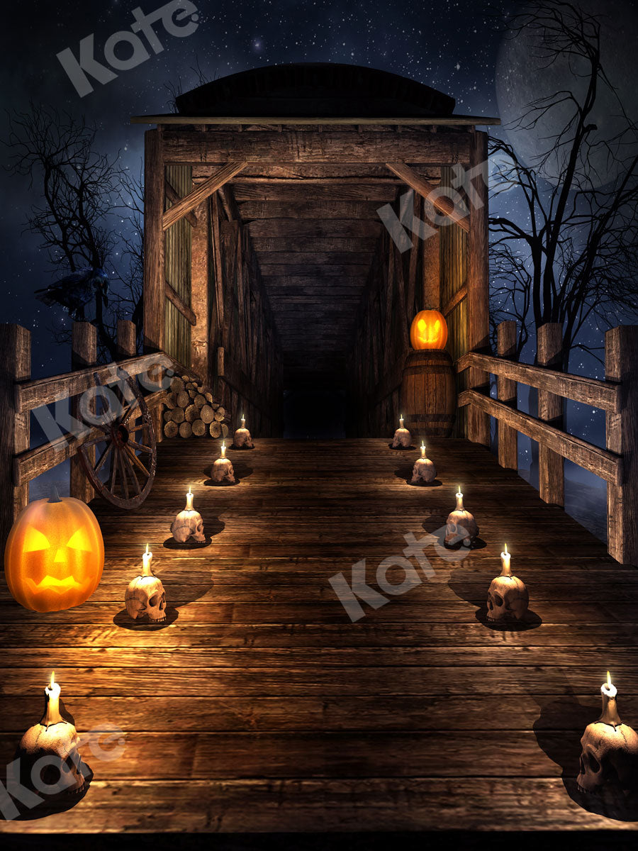 Kate ハロウィンお化け屋敷背景橋カボチャ
