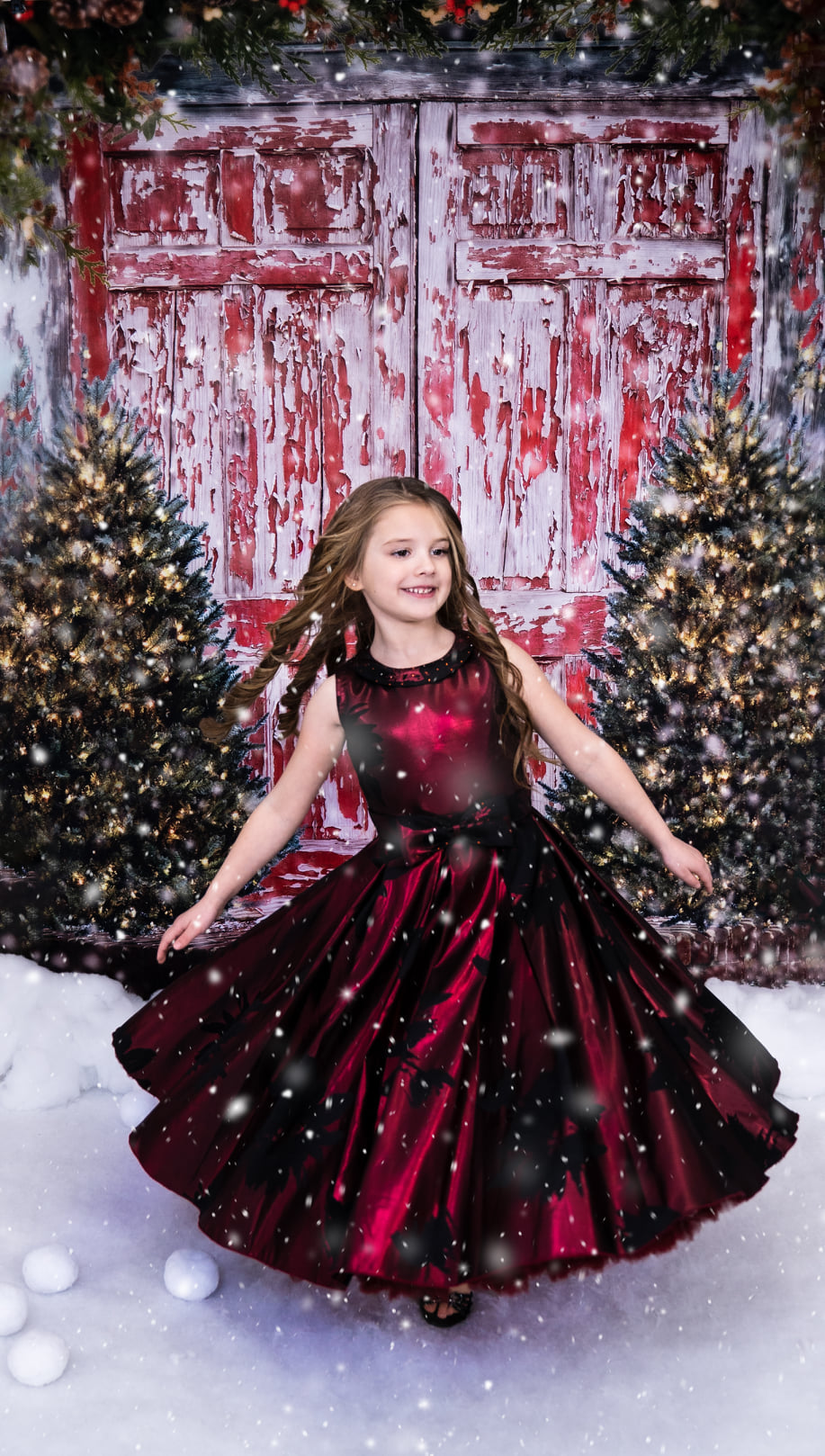 Kate 赤いドアクリスマス子供背景