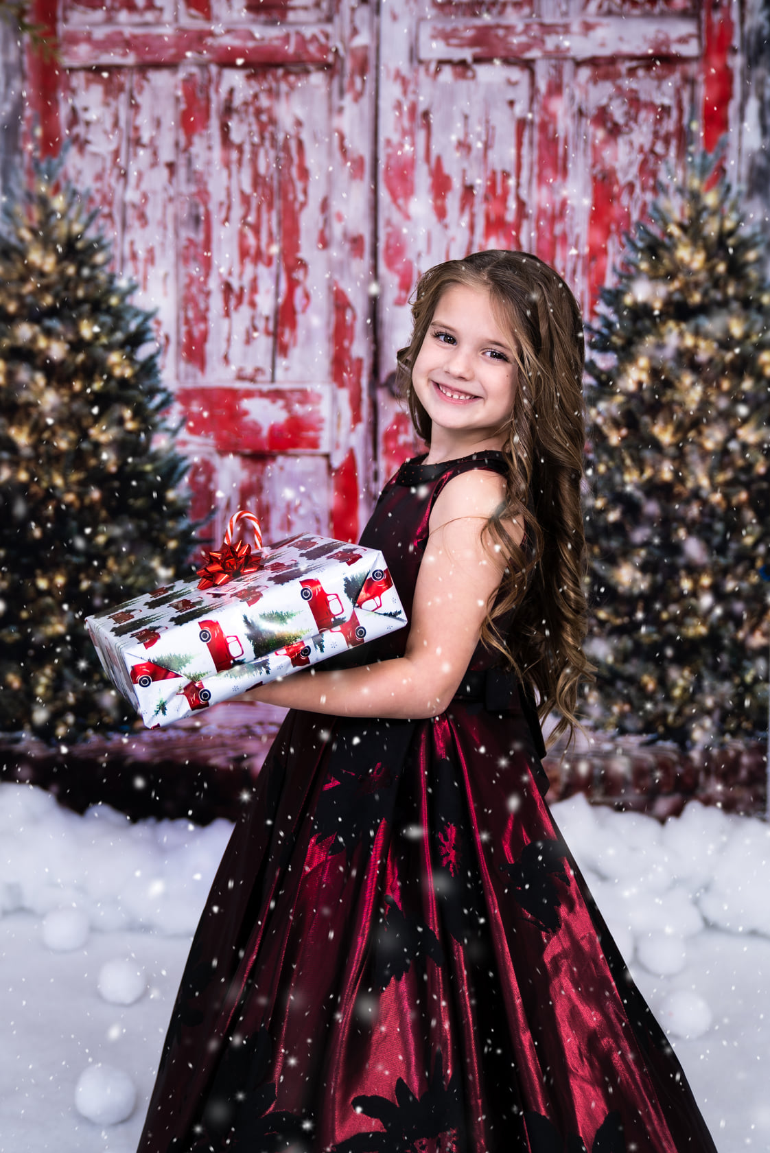 Kate 赤いドアクリスマス子供背景