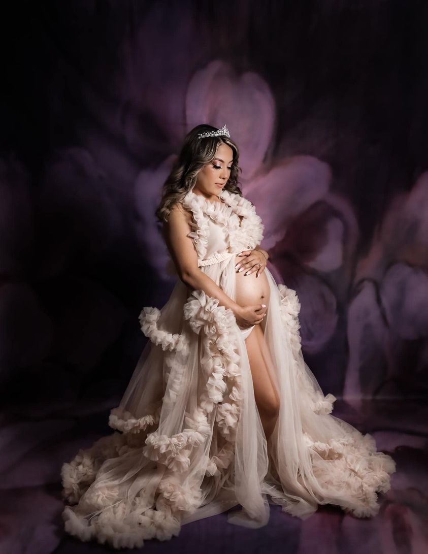 Kate 写真撮影のためのファインアート紫絵画花の背景