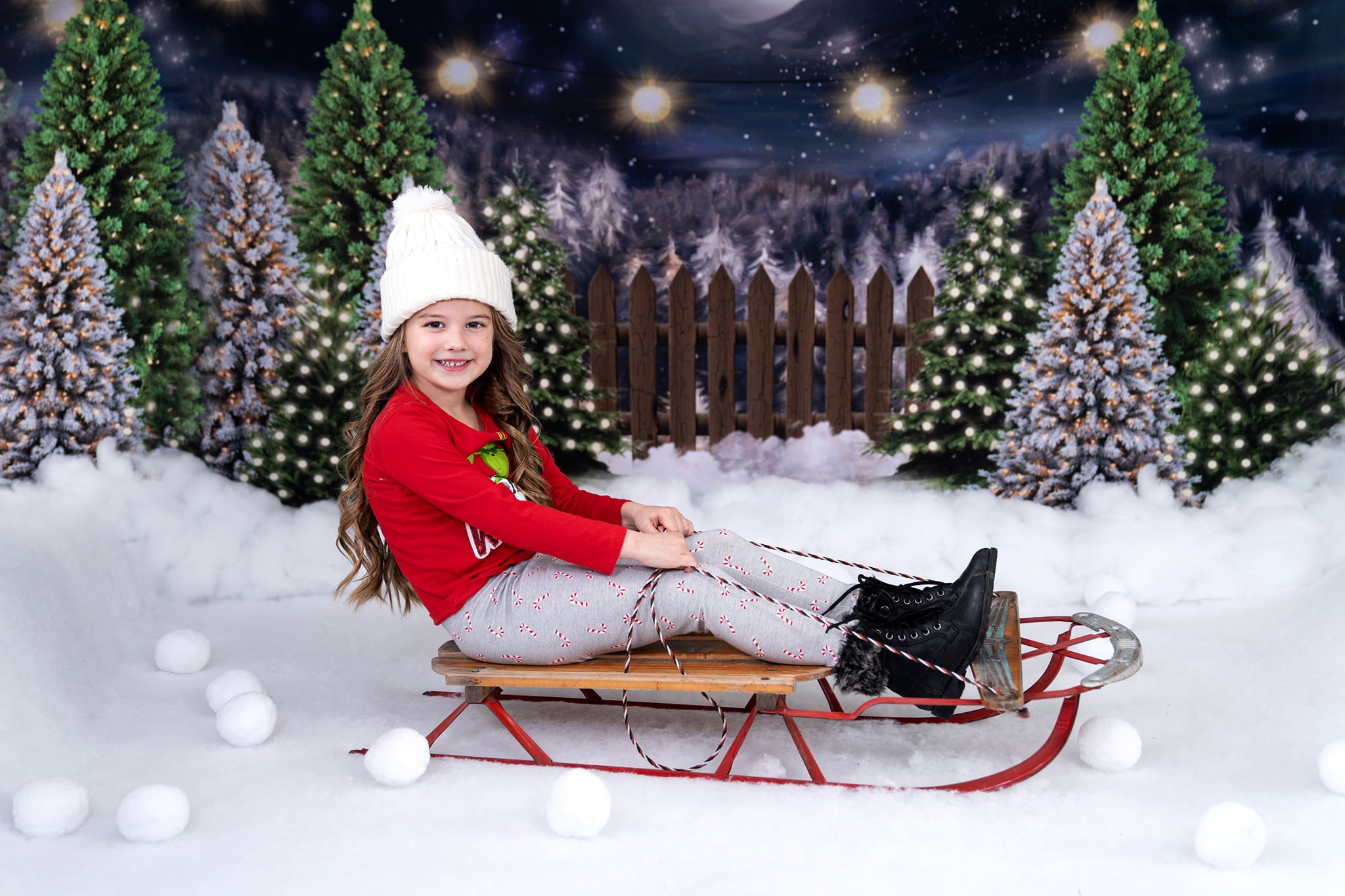 Kate クリスマスツリーの農場の写真撮影の背景