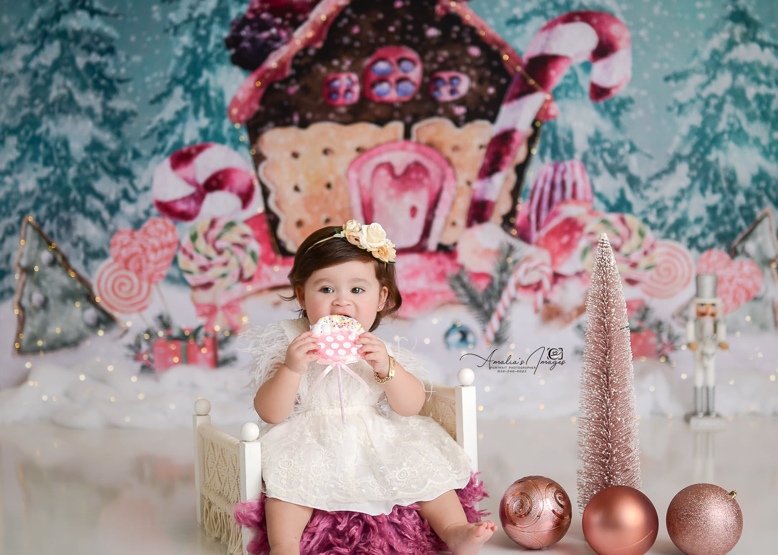 Kate 写真撮影のためのクリスマスシュガージンジャーブレッドホットココアの背景