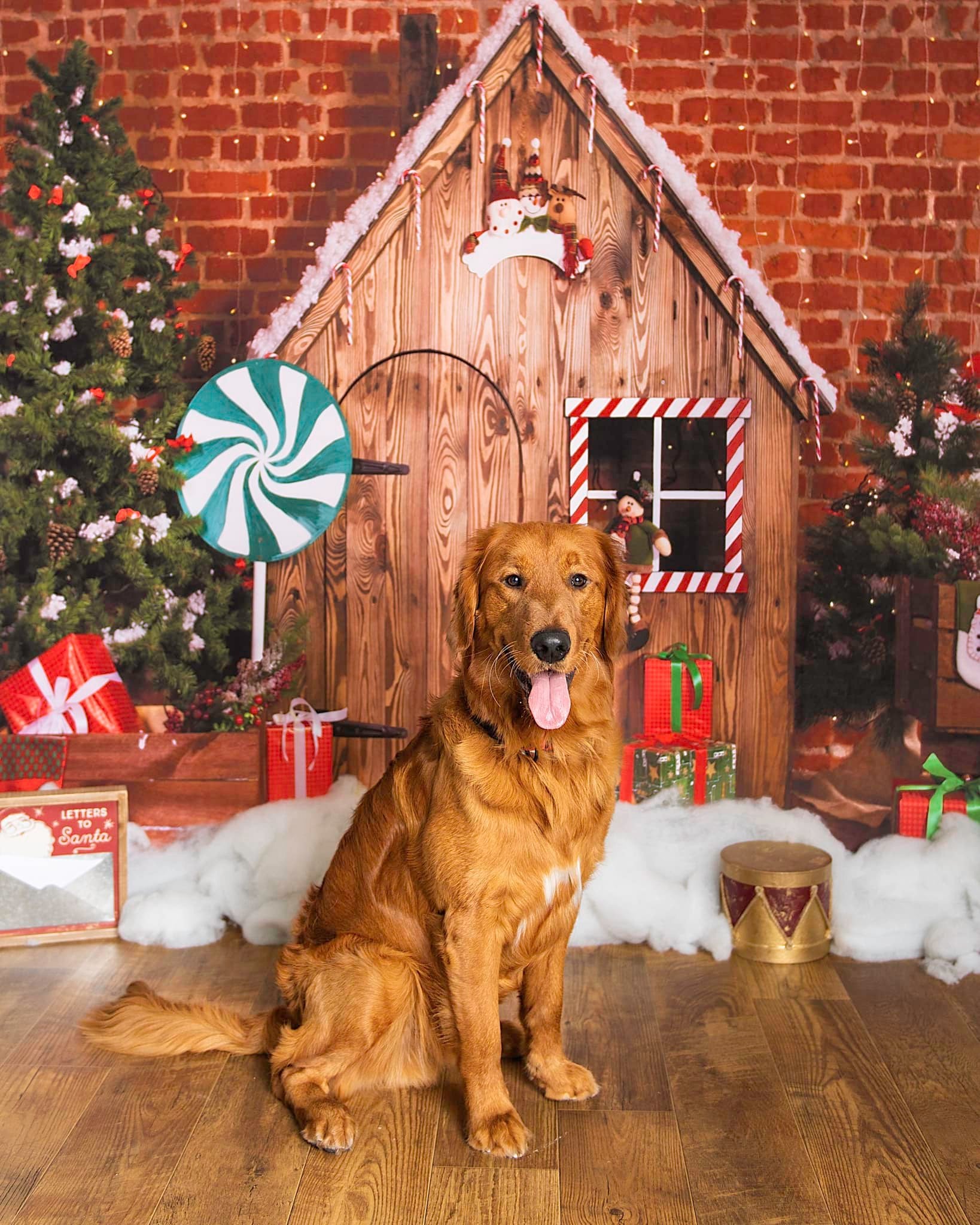 Kate 木製キャビンキャンディクリスマス背景