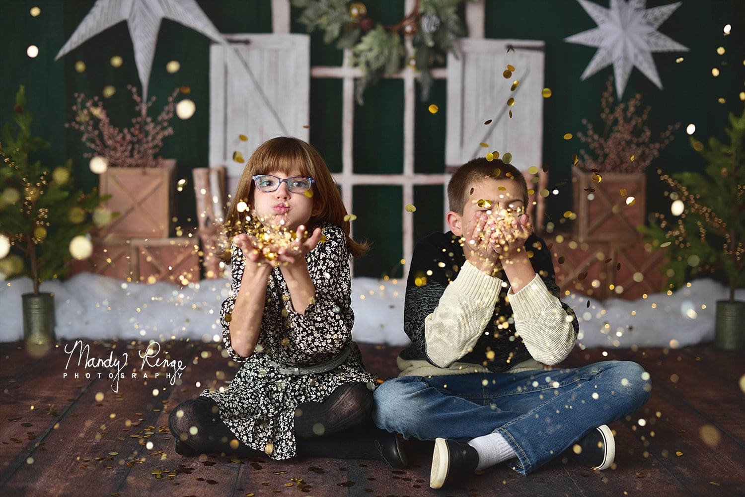 Kate設計された写真撮影のための常緑のクリスマス休暇の背景写真家Mandy Ringe