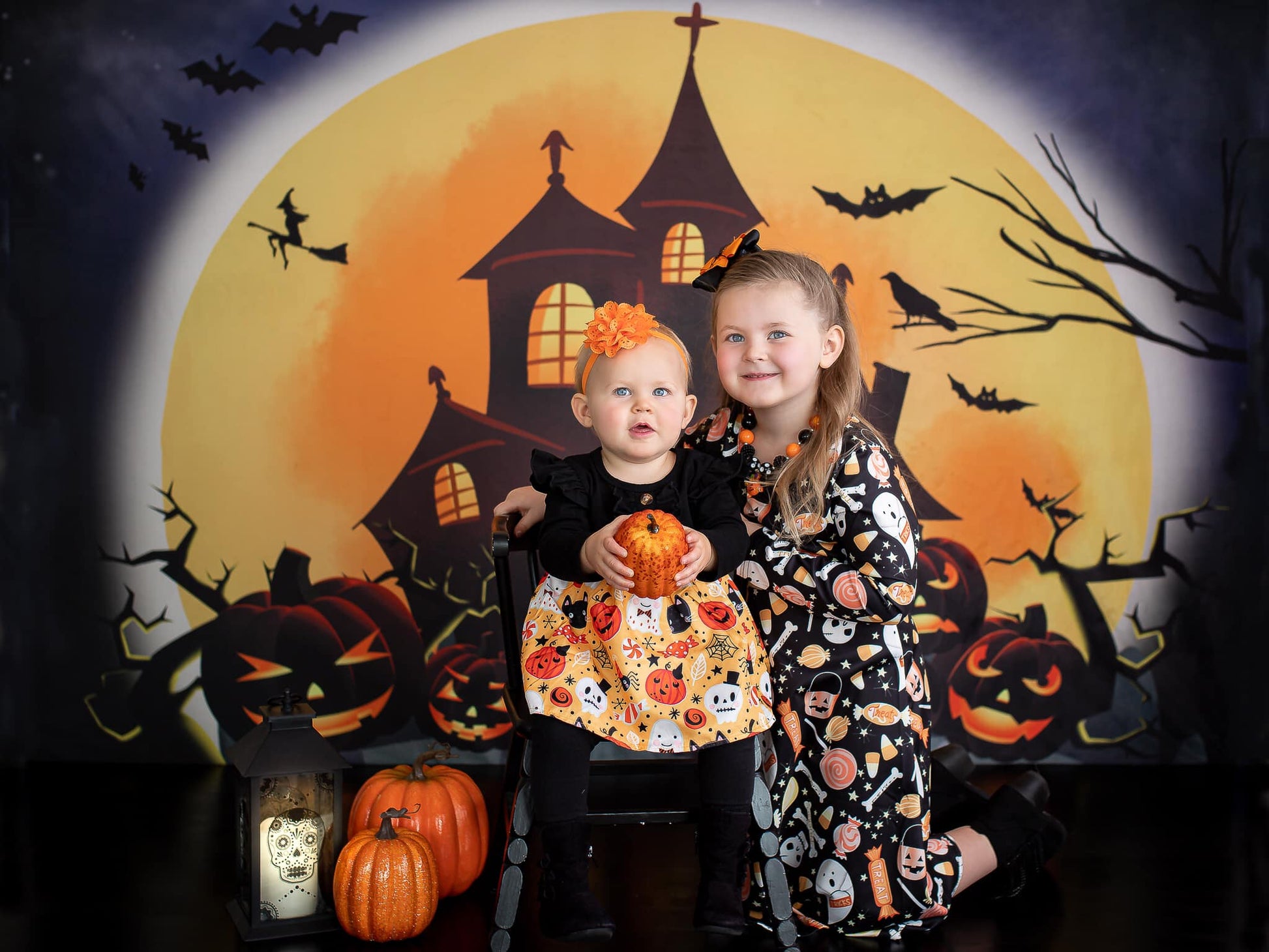 Kate ハロウィーンの背景カボチャの魔女の家