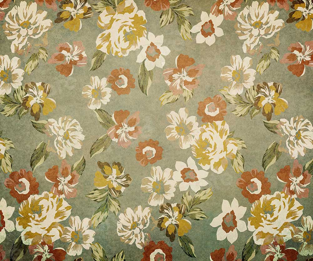 kate抽象的なレトロな花の背景写真撮影のための緑の葉