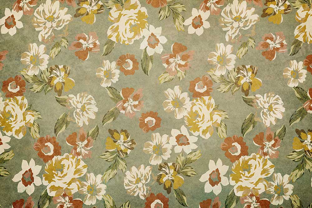 kate抽象的なレトロな花の背景写真撮影のための緑の葉