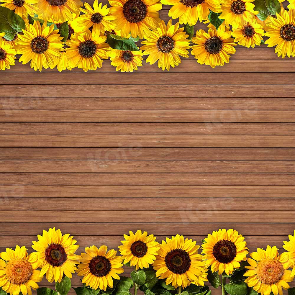 写真撮影のためのkateつのひまわりの木板背景花