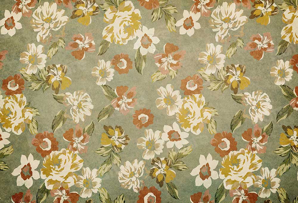 kate抽象的なレトロな花の背景写真撮影のための緑の葉