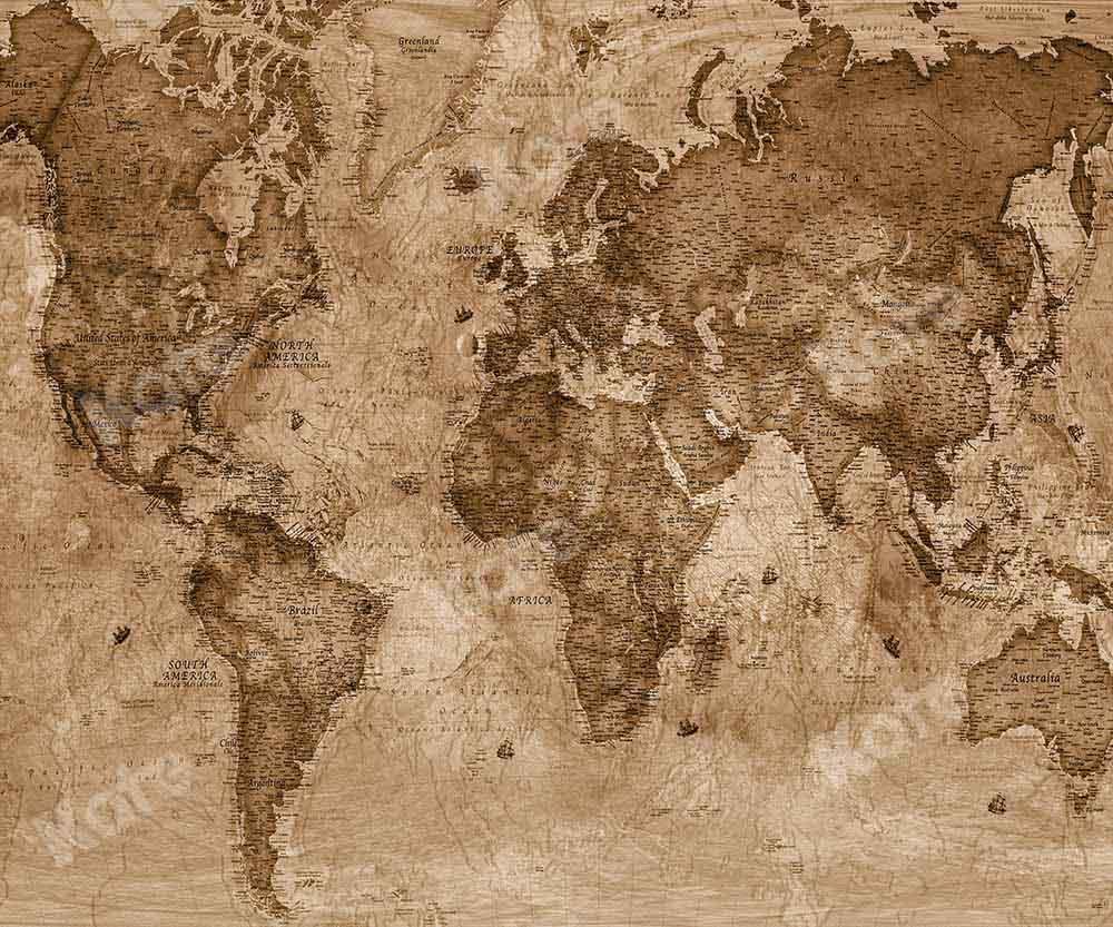 kateチェーン写真によって設計されたレトロな世界地図の背景