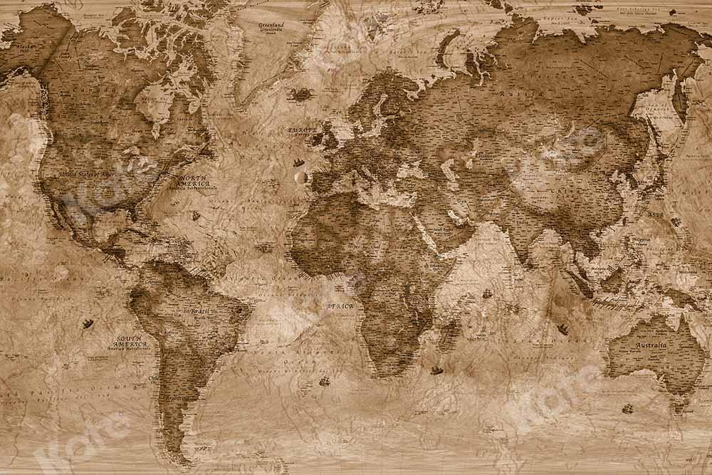 kateチェーン写真によって設計されたレトロな世界地図の背景
