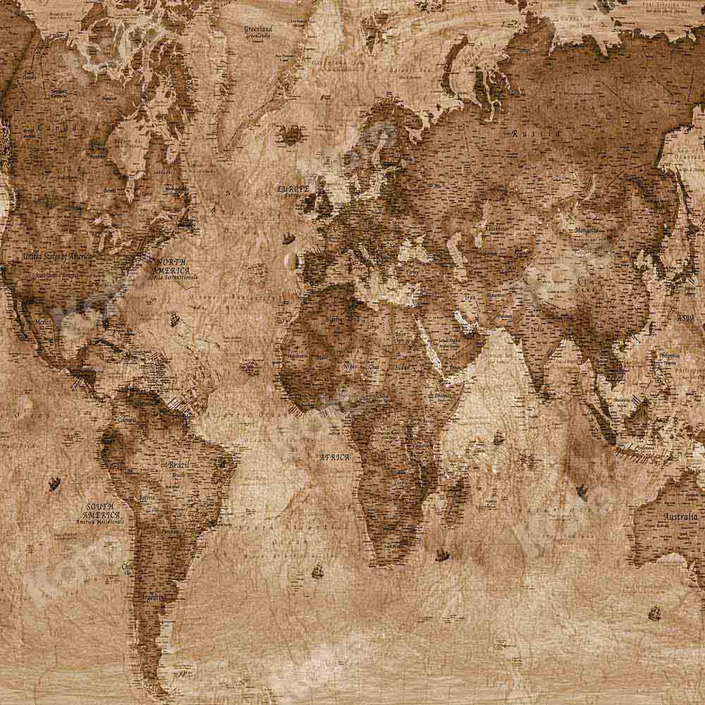 kateチェーン写真によって設計されたレトロな世界地図の背景