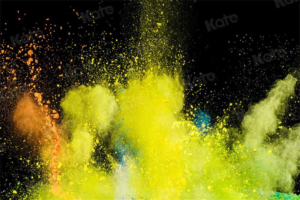 写真撮影のためのkate色のペイントスプラッタ背景黄色