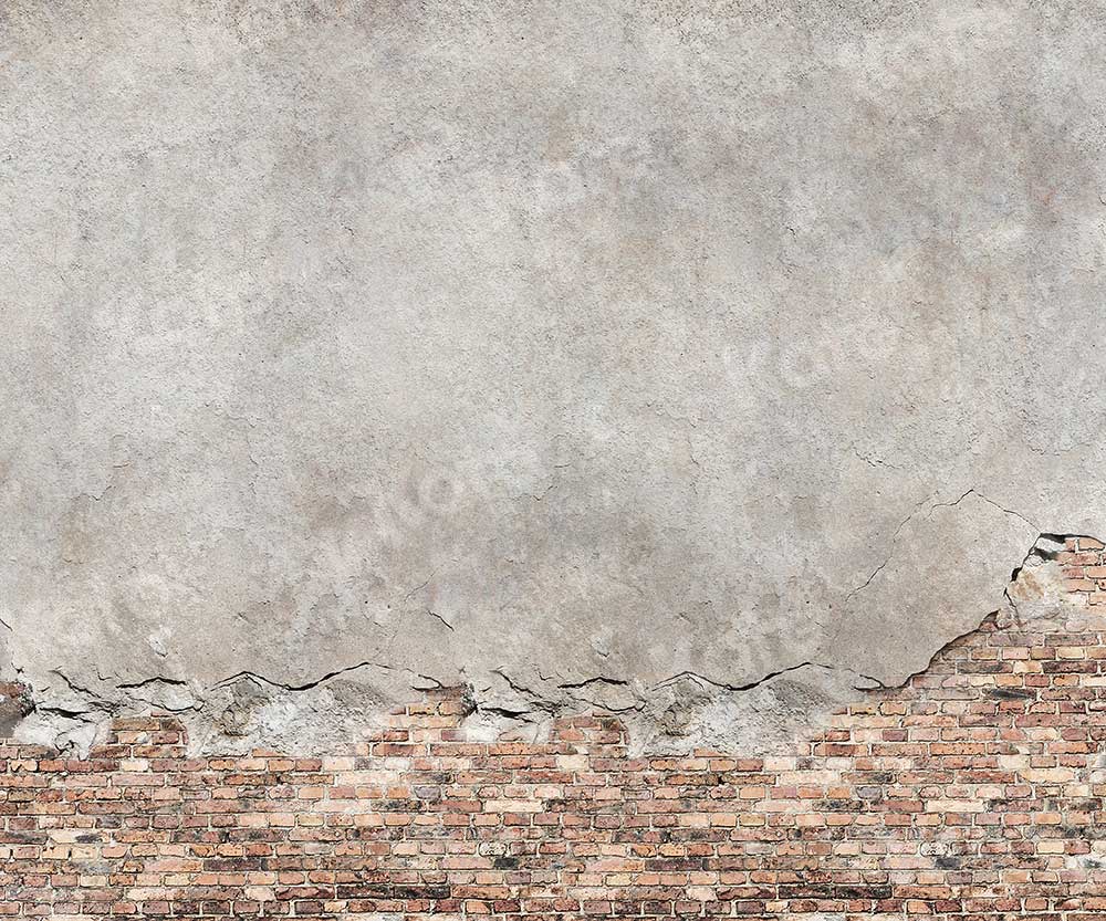 写真撮影のためのkateつのひびの入ったセメント壁の背景レンガ