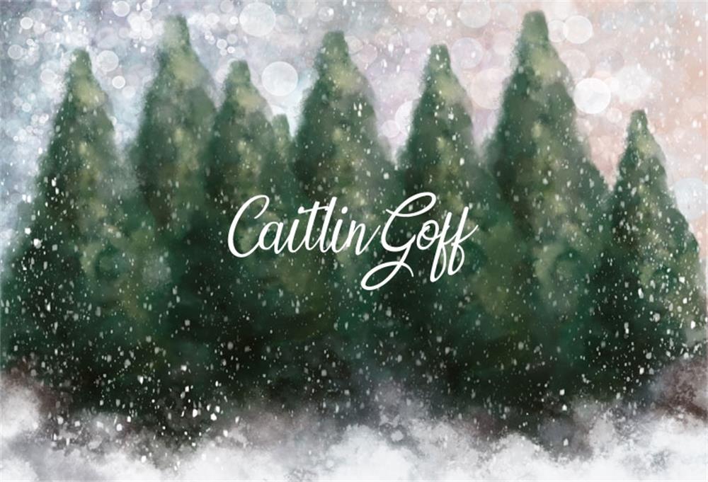 Kate まばゆいばかりの冬の雪に覆われた森の背景設計されたModest Brushes